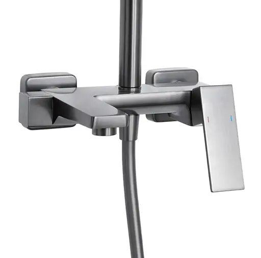 Душевая система универсальная Qtap Gemini Gunmetal Black PVD с изливом QTGEM111GMB45688 - фото 2