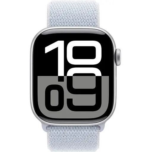 Apple Watch Series 10 GPS 42mm Silver Aluminum Case with Blue Cloud Sport Loop MWWD3 - фото 2