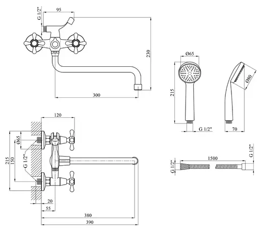 Смеситель для ванны Agua Toledo-C072 (CV016443) - фото 6