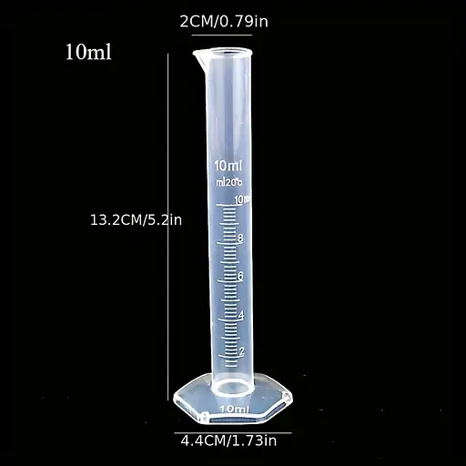 Мірний циліндр пластиковий колба градуйований стакан для спиртометра та виноміра 10 мл, Kitchen Master Прозорий 87374 - фото 5