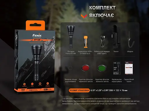 Ручной дальнобойный фонарь Fenix HT18R 2800лм (Черный) - фото 5