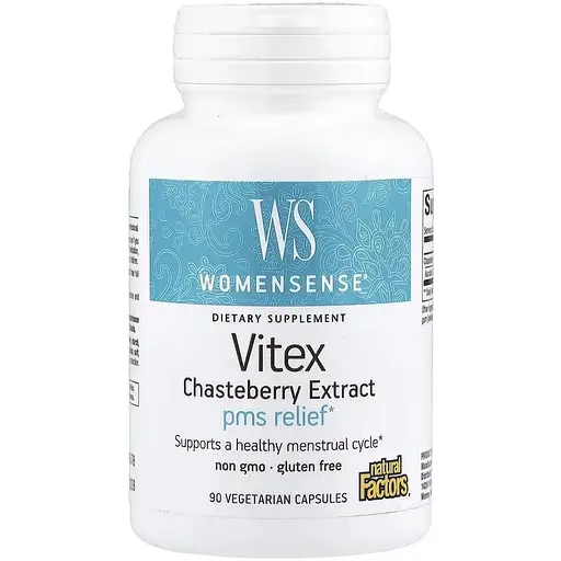 Натуральная добавка Natural Factors Womensense Vitex Chasteberry Extract, 90 вегакапсул для поддержки женского гормонального баланса