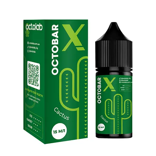 Набор компонентов для самозамеса солевой заправки Octobar X 30 мл Cactus Кактус Ананас, 0-65 мг (17893)