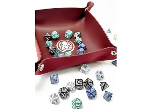 Настольная игра Планета Ігор Лоток для кубиков Ктулху (бургунди) (Dice tray Cthulhu burgundy) (pi-dt003) - фото 5