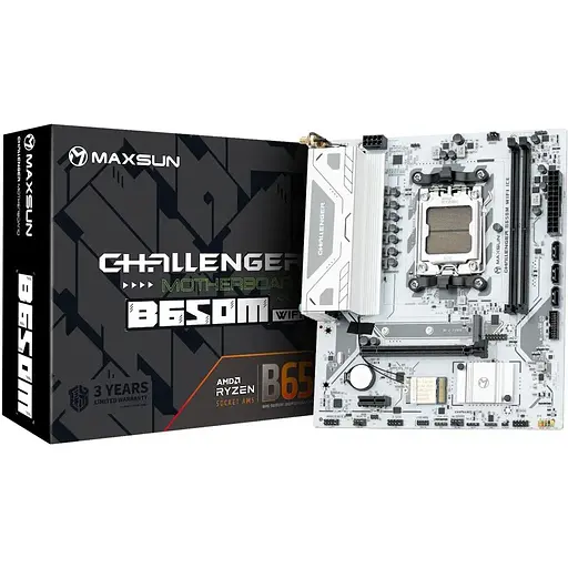 Материнская плата Maxsun AM5 eSport B650M WIFI6 ICE, B650, 2xDDR5, Int.Video (CPU), 3xSATA3, 1xM.2, 1xPCI-E 4.0 x16, 1xPCI-E 3.0 x1, ALC897, RTL8111H, RTL8821CE, BT4.2, 4xUSB3.2/2xUSB2.0, DP/HDMI, Micro ATX - фото 2