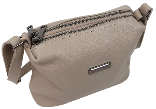 Женская кожаная сумка через плечо Borsacomoda бежевая sum0028735 - фото 6