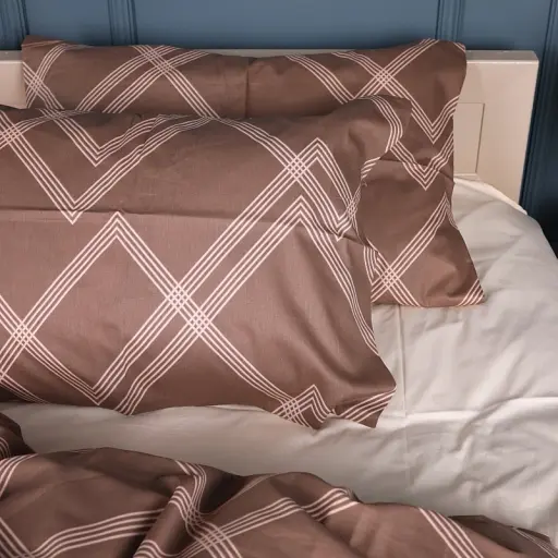 Комплект постельного белья MirSon Сатин Brown Geometry 175х210 см (2200011123202) - фото 3