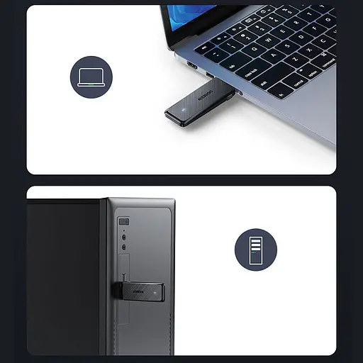 Адаптер Ugreen Wi-Fi AC1300 2.4GHz&5GHz USB 3.0 CM492 Black - фото 6