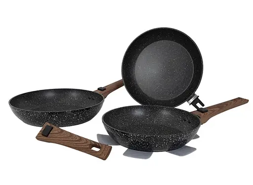 Набір сковорідок Gimex Frying Pan Set 3 предмети Black (6979264) - фото 1