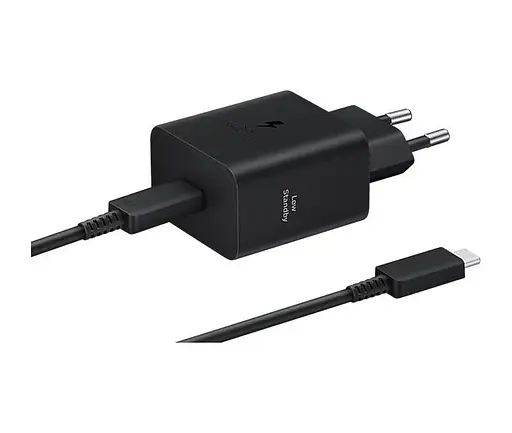 Зарядное устройство для Samsung 45 W (EP-T4511XBEGEU) комплект с кабелем C C черный - фото 1