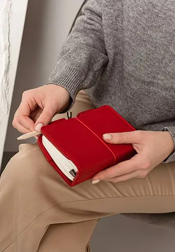 Жіночий шкіряний блокнот (Софт-бук) 3.0 червоний - фото 8