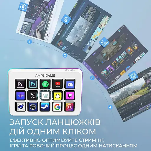 Контролер для стримінгу Fifine Ampligame Stream Deck D6W [152664] - фото 10
