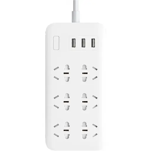 Мережевий фільтр подовжувач Xiaomi 6 розеток + 3 юсб порта 1.8 m Mi Power Strip - фото 1