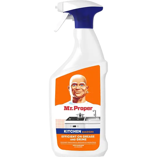 Набір: універсальний спрей для чищення Mr. Proper Бадьорий мандарин 800 мл + Ррідкий миючий засіб Mr. Proper для прибирання підлоги та стін Лимон 1.5 л - фото 2
