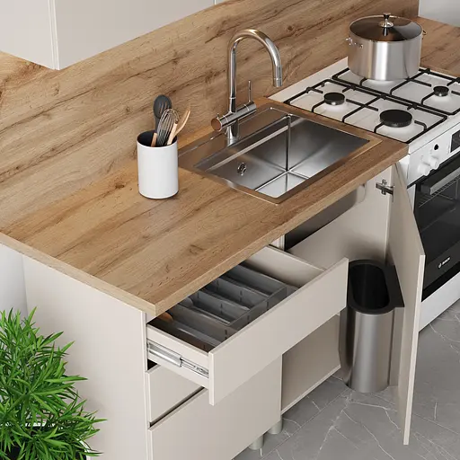 Кухня модульная MebelStar Нео 1,6 м Кашемир (MBS-1807) - фото 3