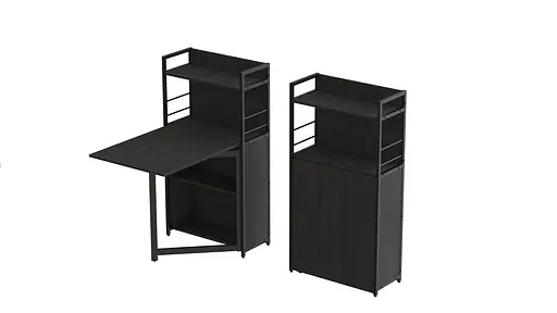 Стіл книжка з етажеркою Практик 1 Ferrum-decor 1200x640x990 Чорний метал ДСП Сосна Кембра 16 мм (FRD-104613)