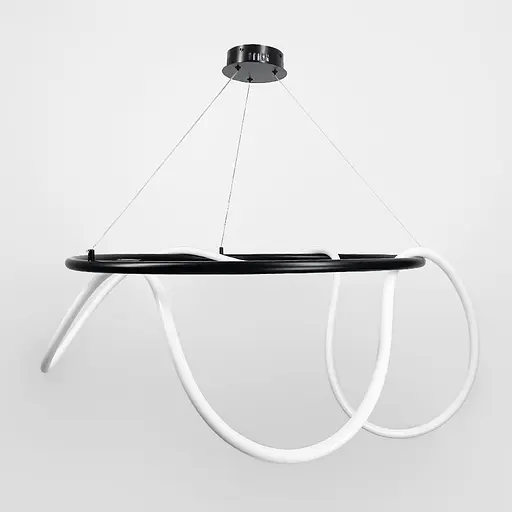 Черная кольцевая люстра с гибкой LED лентой Ø100 см (кольцо 80 см) | Ст. JU 22N-800 BK Line F - фото 6