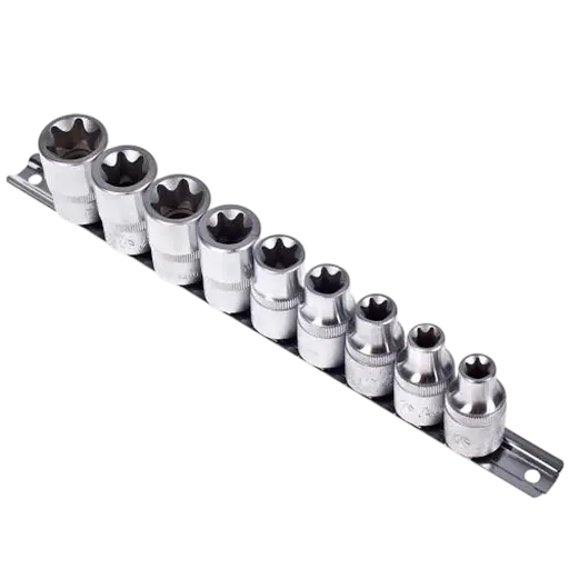 Набір торцевих головок Hans зовнішній торкс 1/2DR Е10-Е24, 9 предметів блістер (46410-9С) - фото 1