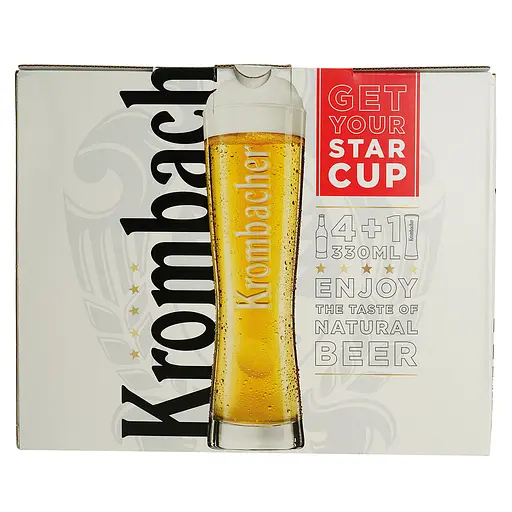 Набор пива: Krombacher Pils 4.8% 0.99 л (3 шт. x 0.33 л) + Krombacher б/у 0% 0.33 л + бокал - фото 7