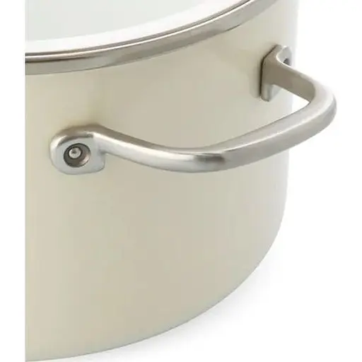 Кастрюля с крышкой KitchenAid Steel Core 24 см миндальный крем (CC003269-001) - фото 4