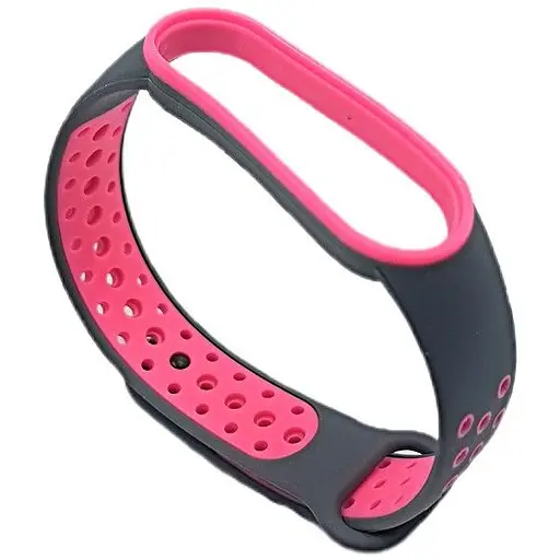 Ремінець для фітнес-браслета MiJobs для Xiaomi Mi Band 5, 6, 7 Nike Design темно сірий
