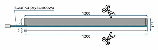 Душевая стенка Rea Bler 120 black с полкой Evo REA-K7631+HOM-00652, прозрачный, черный матовый - фото 5