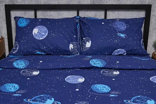 Комплект постельного белья Moon&Star Бязь Gold Люкс Planets King Size 220x240 наволочки 2х70х70 - фото 2