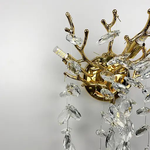 Бра Line F DIAMINA з кришталевим камінням W 33007/2 S GD - фото 5