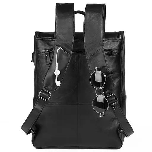 Кожаный городской рюкзак для ноутбука John McDee 30.5х40.5х12 см sum0028440 - фото 3