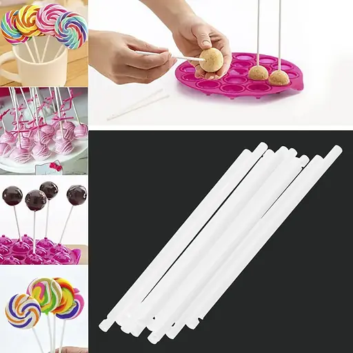 Палички для кейк-попсів, карамелі і льодяників 10 см (10 штук), Kitchen Master Білий 86866 - фото 1