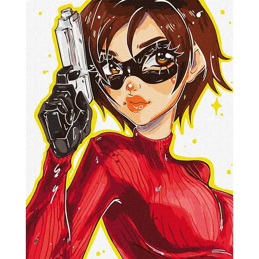 Набір картин за номерами 2 в 1 "Дівчина-агент" 40х50 KHO2551 та "Весела лама" 30х40 KHO5069 - фото 2