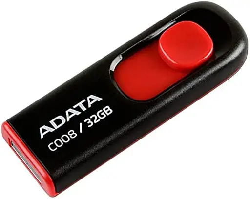 Флеш-накопичувач Adata Flash 32Gb C008 black+red (AC008-32G-RKD) - фото 1