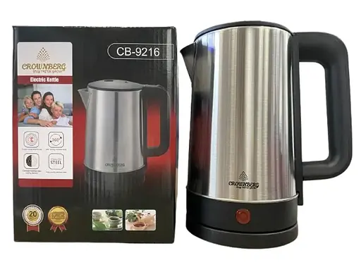 Електрочайник з нержавіючої сталі Crownberg CB-9216  1.2 л 2200 Вт  - фото 1
