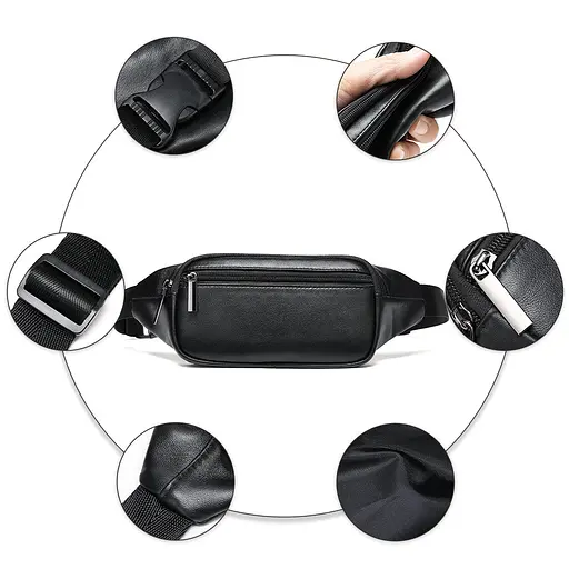 Чоловіча шкіряна сумка-бананка Vintage 27,5х10х3 см sum0012913 - фото 6