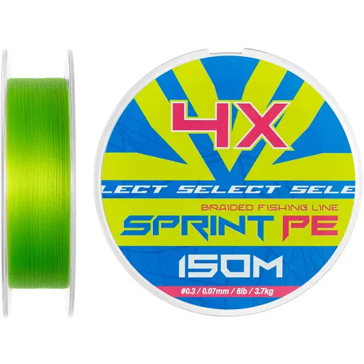 Шнур Select Sprint PE 4X Light Green 150m #0.3/0.07mm 8lb/3.7kg - фото 1