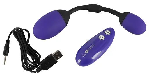 Виброяйцо GoGasm Vibrating Pussy & Ass Balls фиолетовый - фото 6