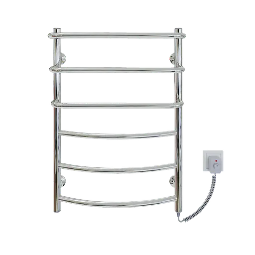 Электрический полотенцесушитель Kosser Каскад Дуга 700x500/6 ER рег. ДКД02ЕR, Хром, Правое - фото 2