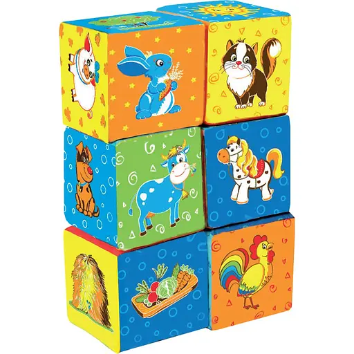 Уцінка. Набір м'яких кубиків Масік Ферма (МС 090601-02) - фото 1