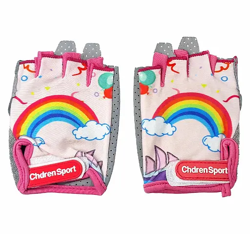 Велорукавиці дитячі Chdren Sport з короткими пальцями XL рожево-сірий (G0001593) - фото 3
