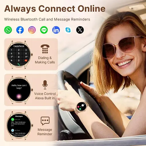 Жіночий розумний наручний годинник Smart Milano Gold Rubber 2 ремінці - фото 6