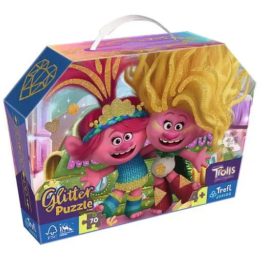 Пазл Trefl глиттерный Тролли 70 эл. (53021)