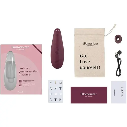 Вакуумний кліторальний стимулятор Womanizer Classic 2 Bordeaux - фото 6