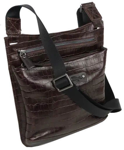 Мужская кожаная наплечная сумка коричневая Mykhail Ikhtyar sum0028766 - фото 3