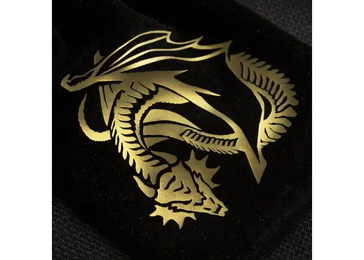 Мішечок для кубиків Q-Workshop Dragon Black & golden Velour Dice Bag (BDRA201) - фото 2