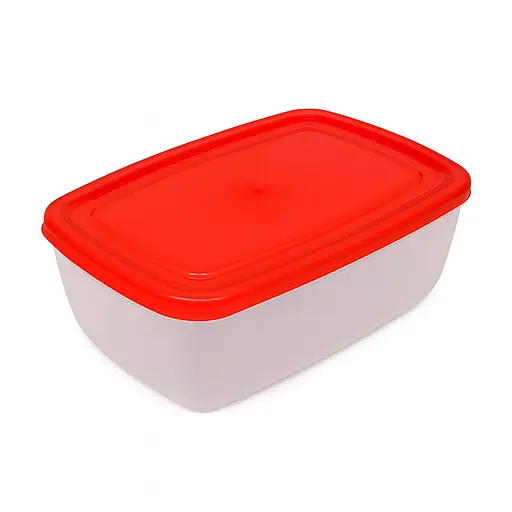 Контейнер судок лоток пищевой с цветной крышкой 1 л 17×13×7.5 см, Господар Красный 87884 - фото 1