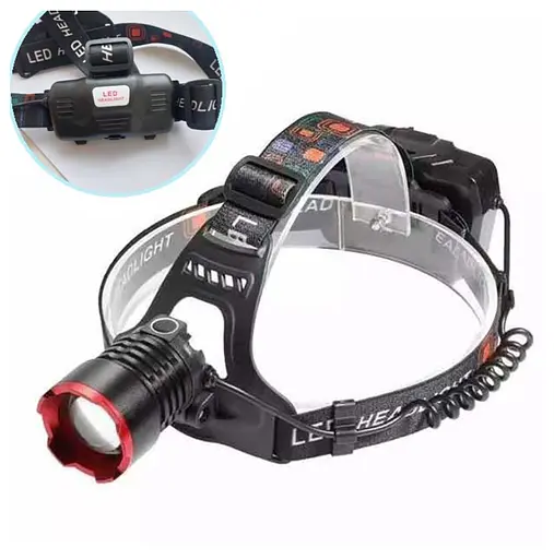 Мощный налобный фонарь W689A-TG Zoom 2×18650 зарядка Type-C в кейсе Box - фото 2