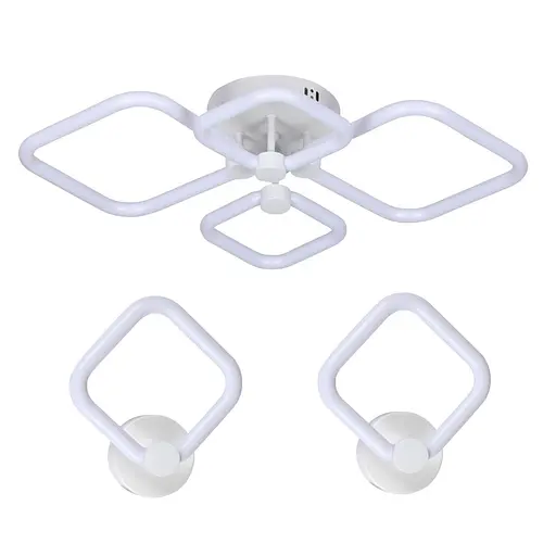 Комплект LED-освітлення G 2589: Пристельова люстра 72W + 2 Світильники 14W