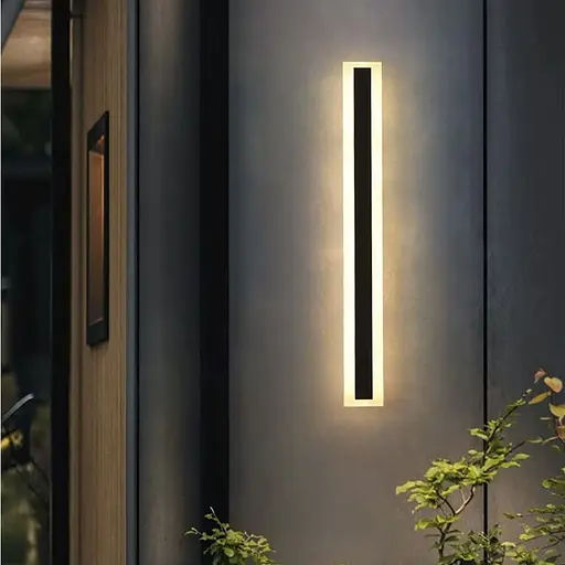 Сучасні лінійні бра в чорному корпусі 80 см Арт. WB 19/800 BK Line F - фото 1