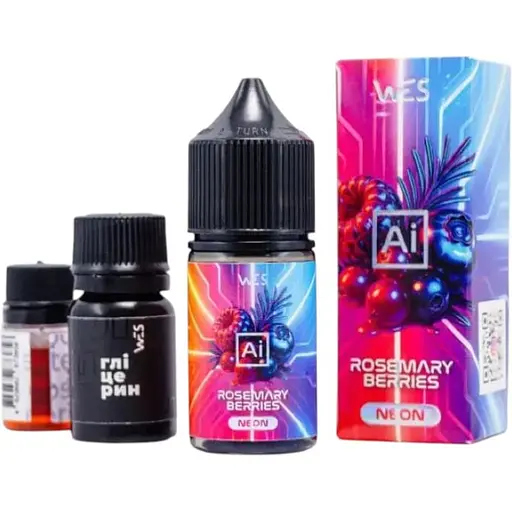 Набір компонентів для самозамісу сольової заправки Wes Ai Neon Rosemary Berries Розмарін з Лісовими ягодами 30 мл, 0-50 мг (18617) - фото 1