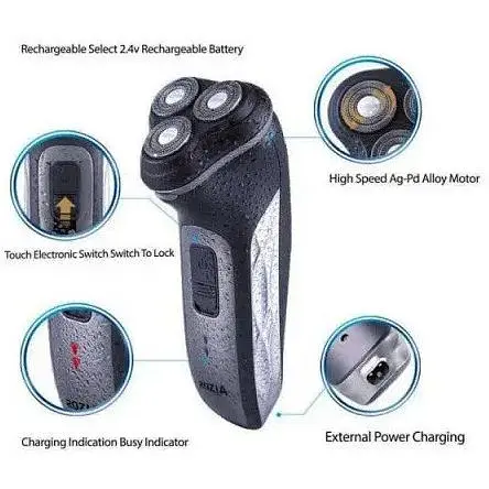 Мужская электробритва для бороды ROZIA HT-902 роторная аккумуляторная электро бритва для мужчин - фото 2
